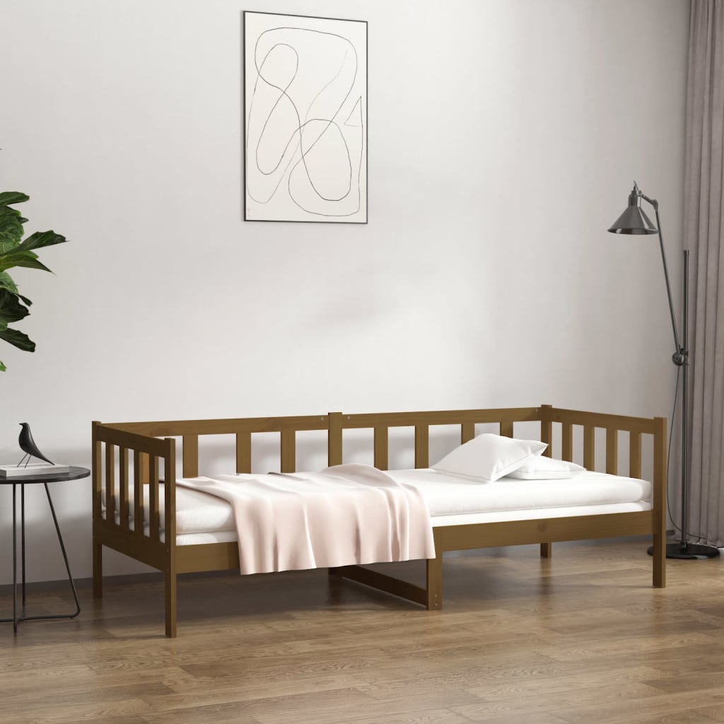 vidaXL Sofá cama sin colchón madera maciza pino marrón miel 80x200 cm