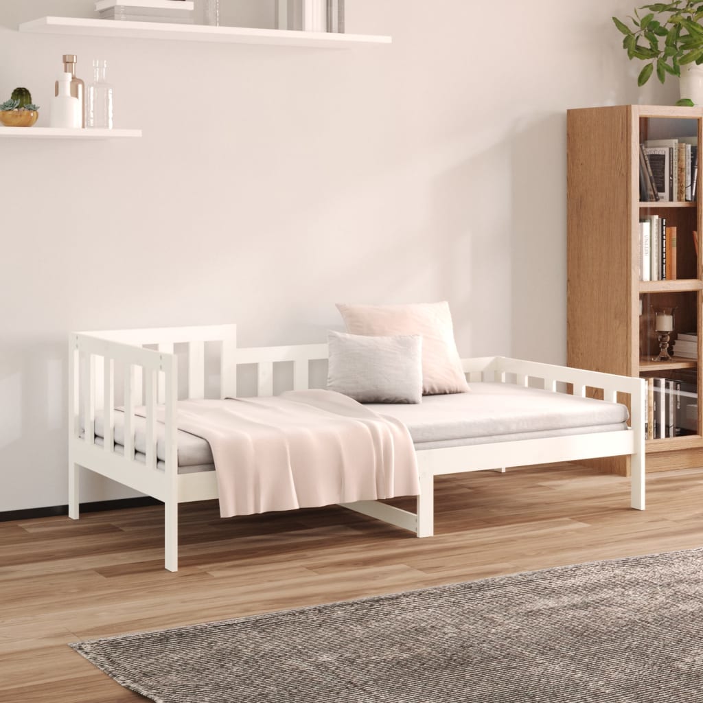 vidaXL Sofá cama sin colchón madera maciza de pino blanco 90x190 cm