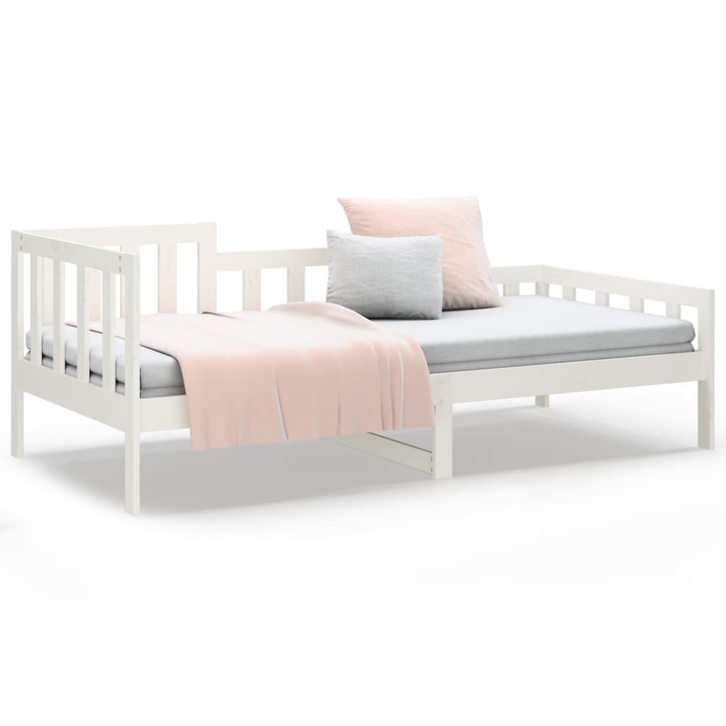 vidaXL Sofá cama sin colchón madera maciza de pino blanco 90x190 cm