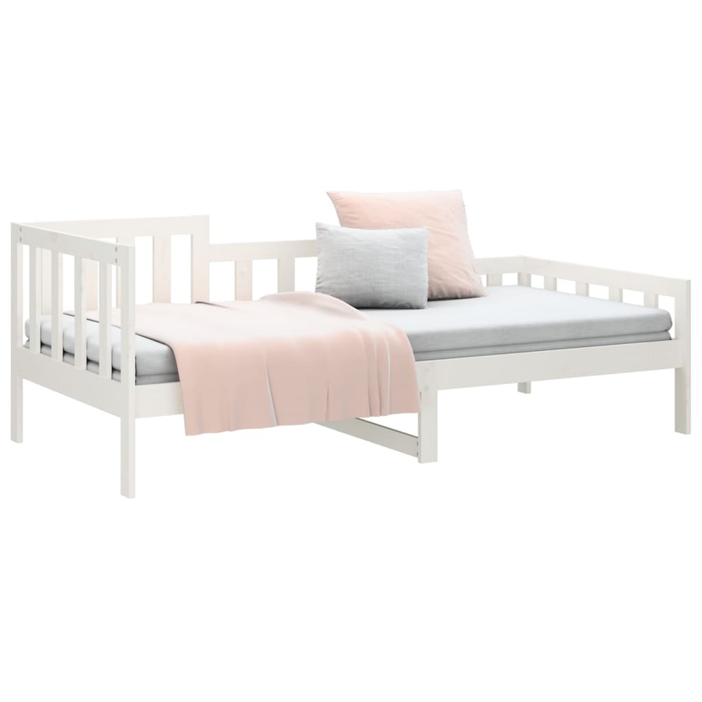 vidaXL Sofá cama sin colchón madera maciza de pino blanco 90x190 cm