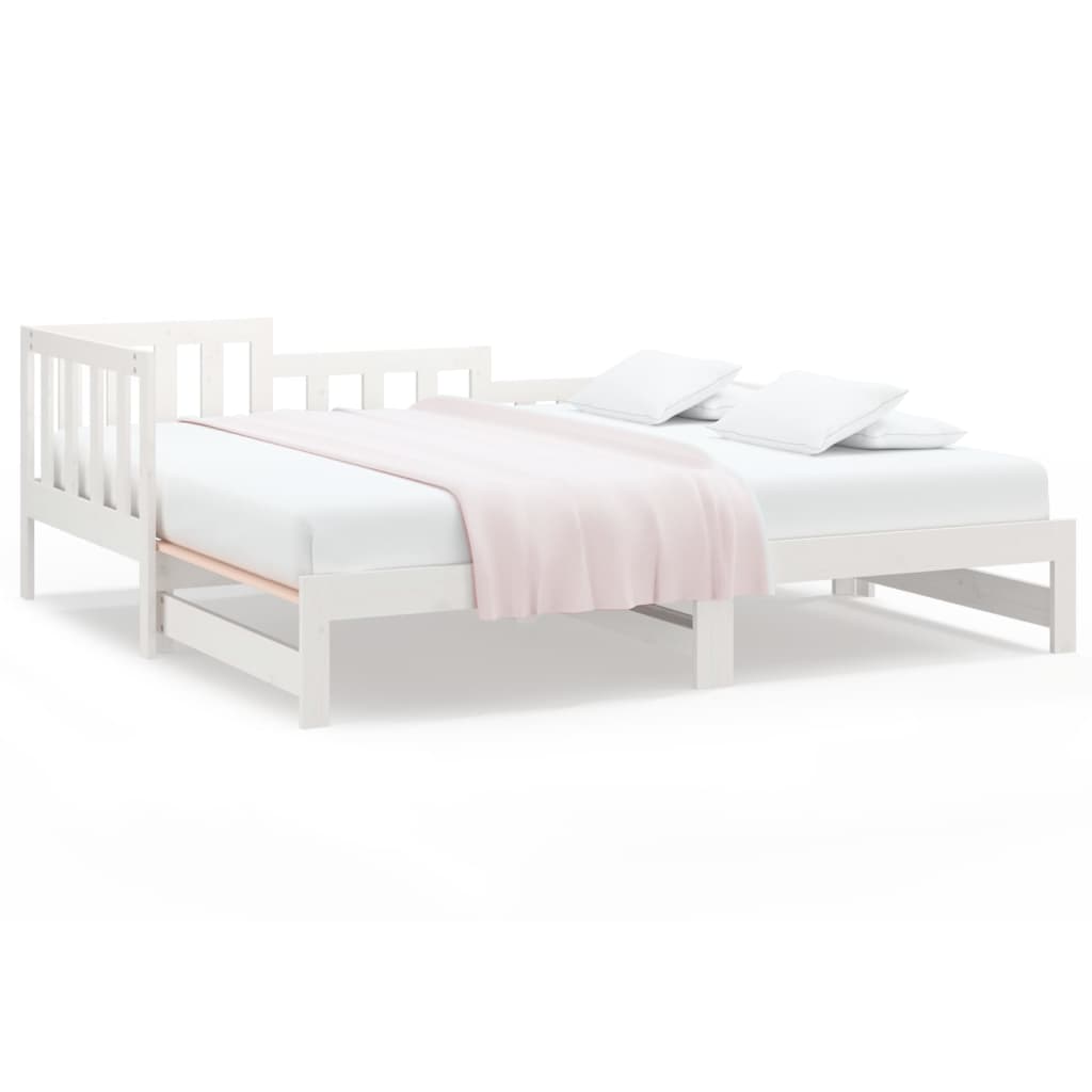 vidaXL Sofá cama extraíble sin colchón blanco 2x(90x200) cm