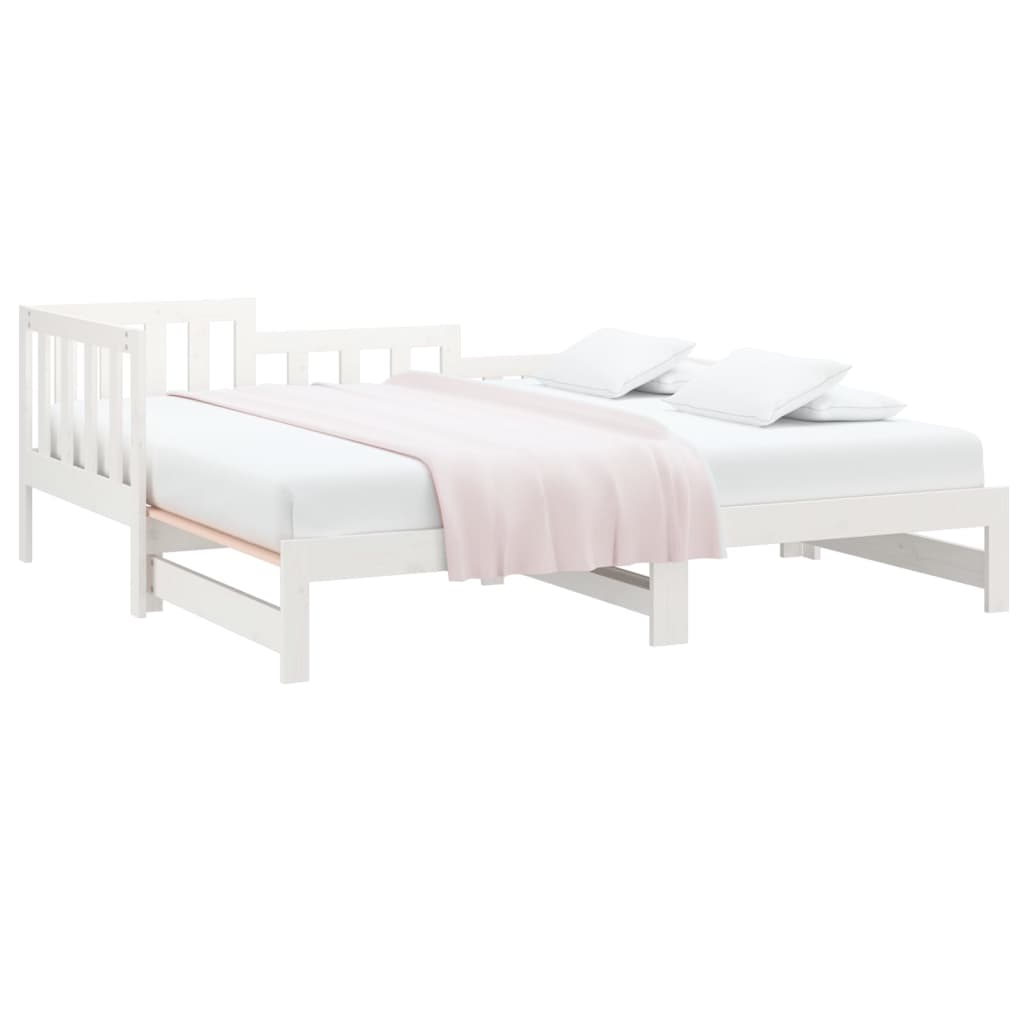 vidaXL Sofá cama extraíble sin colchón blanco 2x(90x200) cm