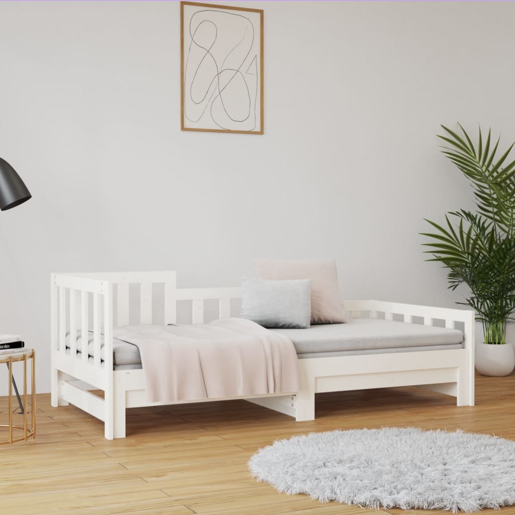 vidaXL Sofá cama extraíble sin colchón blanco 2x(90x200) cm