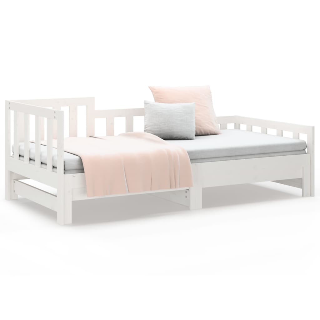 vidaXL Sofá cama extraíble sin colchón blanco 2x(90x200) cm