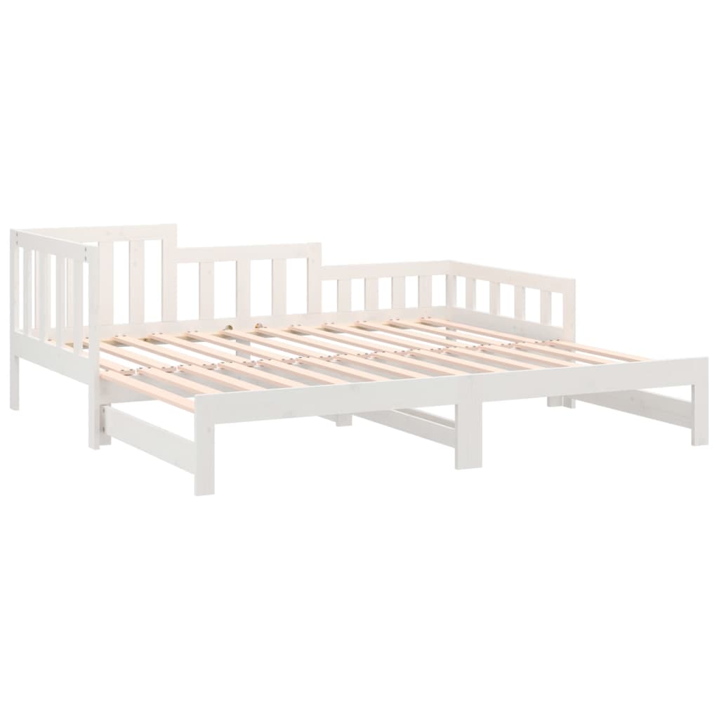 vidaXL Sofá cama extraíble sin colchón blanco 2x(90x200) cm