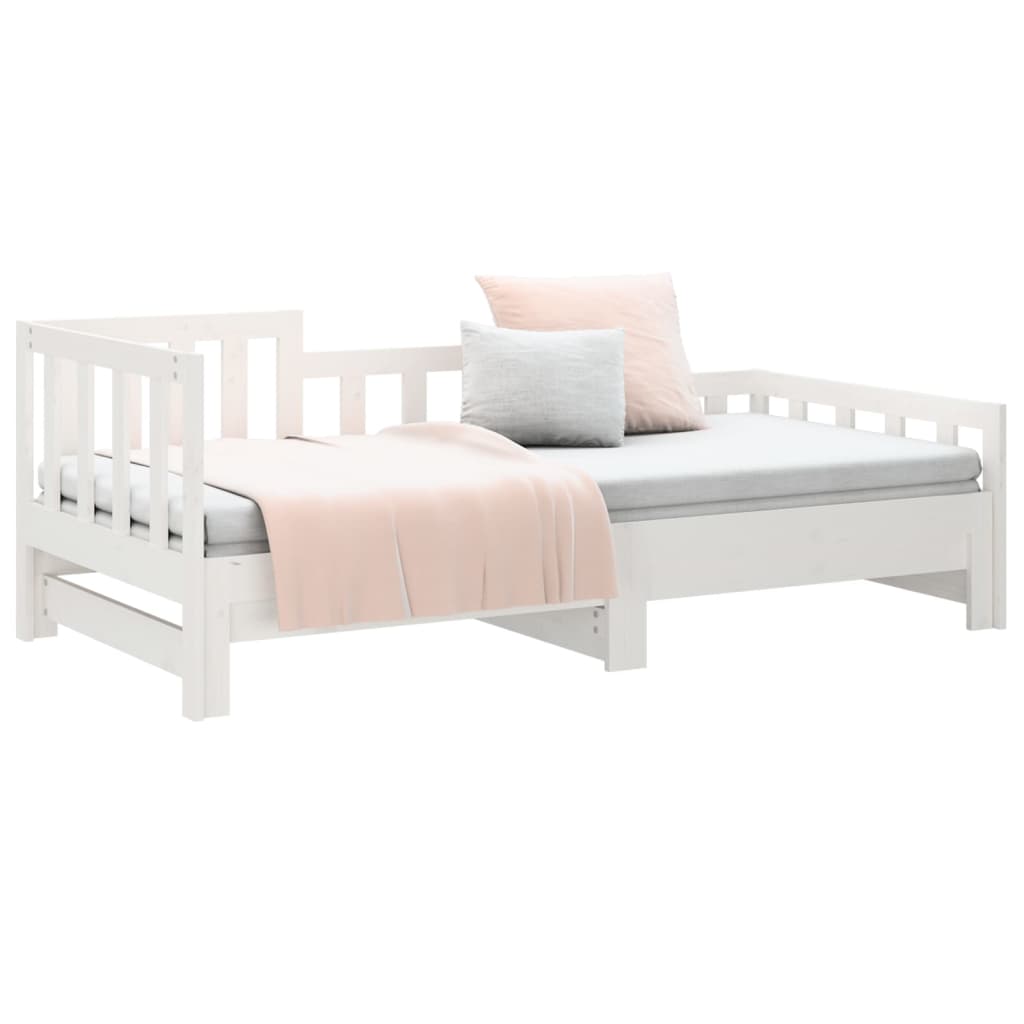 vidaXL Sofá cama extraíble sin colchón blanco 2x(90x190) cm