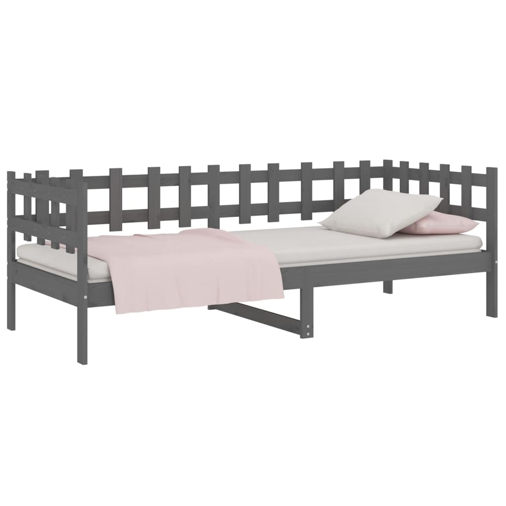 vidaXL Sofá cama sin colchón madera maciza de pino gris 80x200 cm