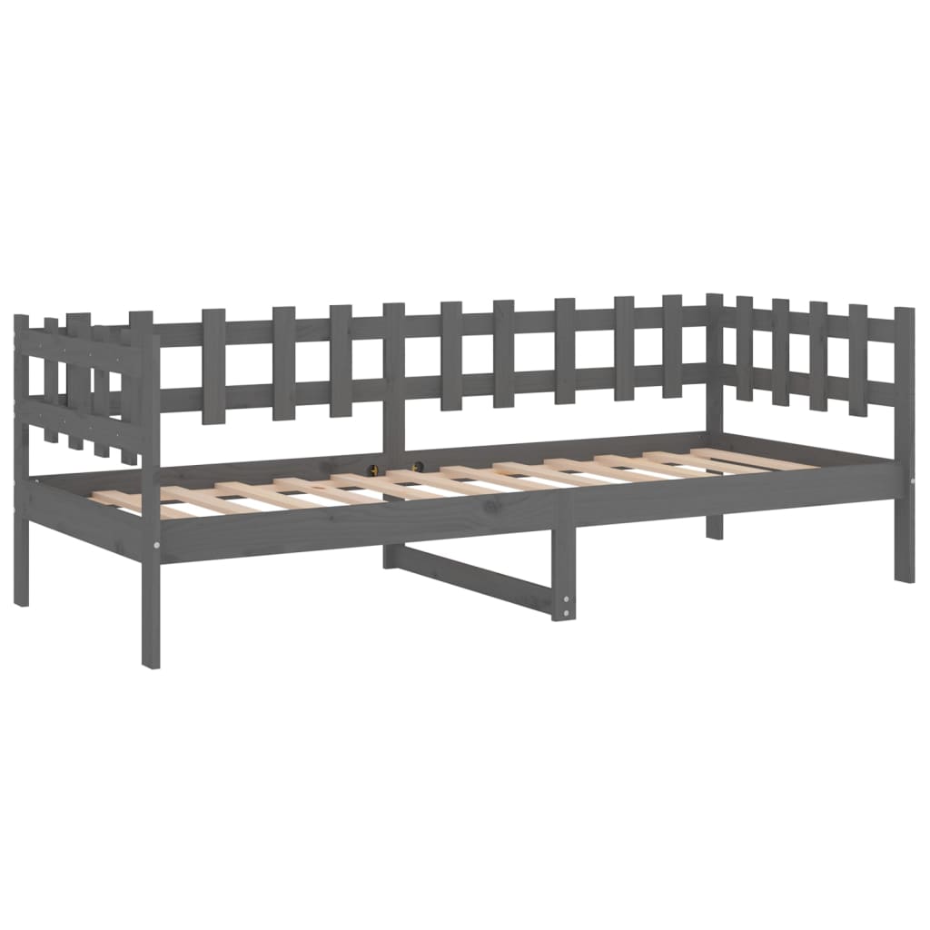 vidaXL Sofá cama sin colchón madera maciza de pino gris 80x200 cm