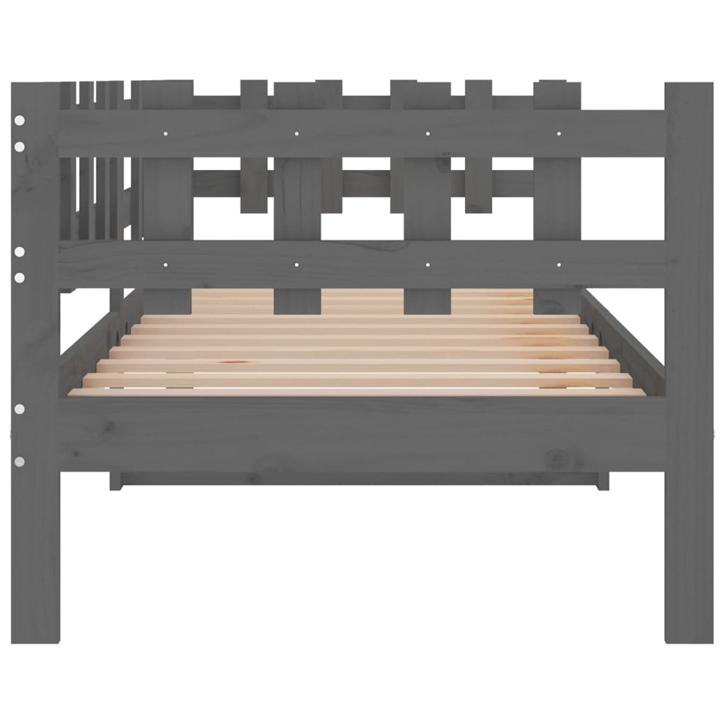 vidaXL Sofá cama sin colchón madera maciza de pino gris 80x200 cm