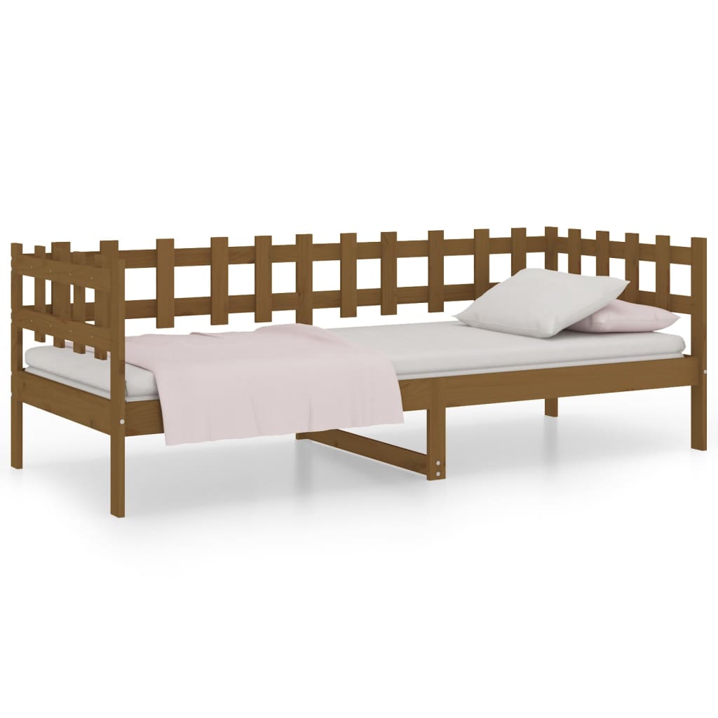 vidaXL Sofá cama sin colchón madera maciza pino marrón miel 80x200 cm