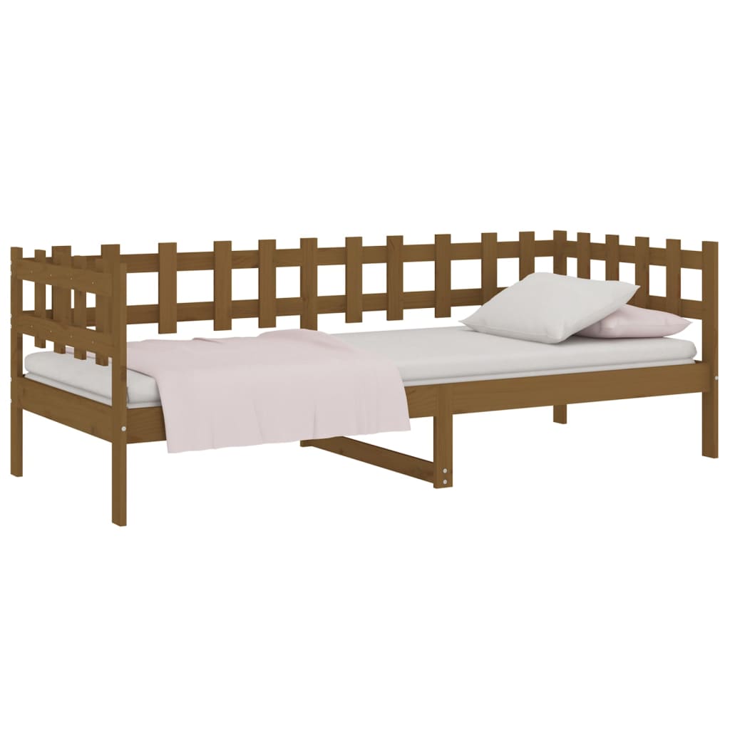 vidaXL Sofá cama sin colchón madera maciza pino marrón miel 80x200 cm