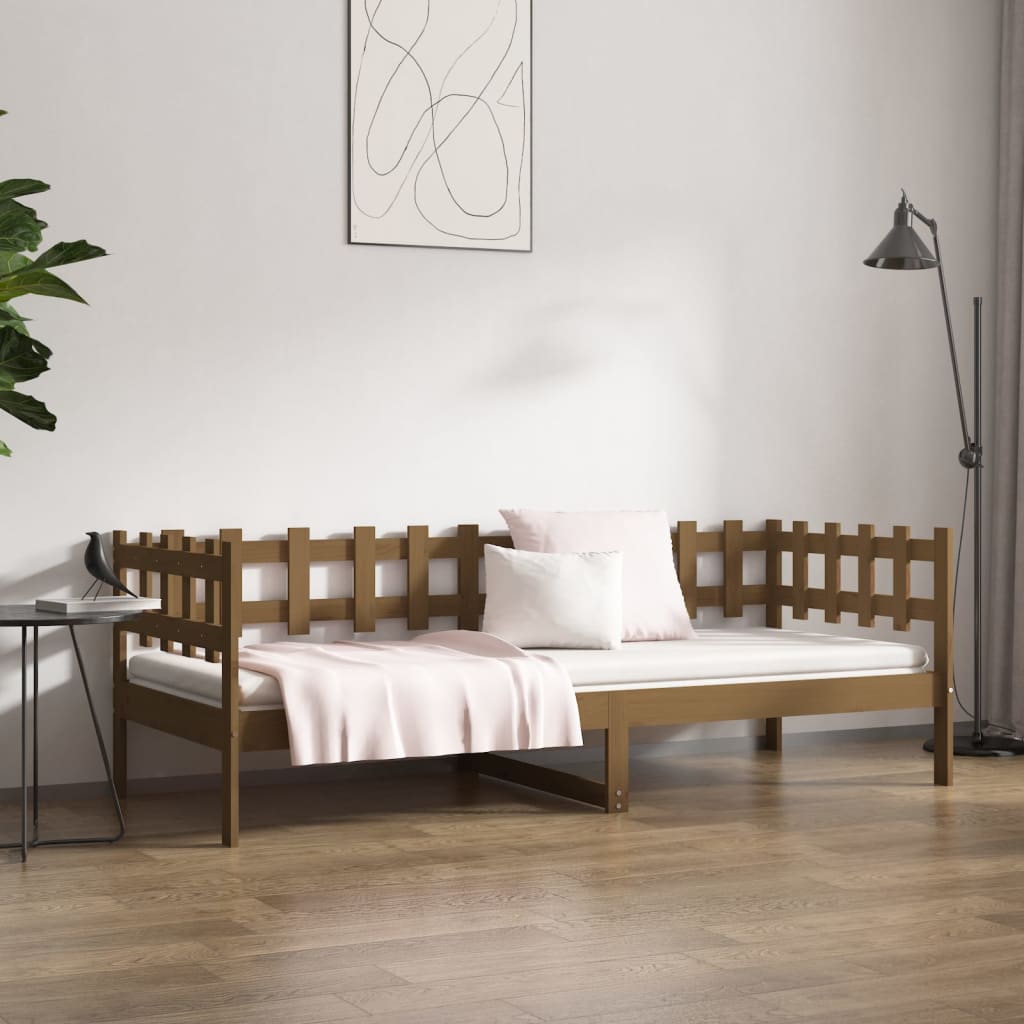 vidaXL Sofá cama sin colchón madera maciza pino marrón miel 80x200 cm