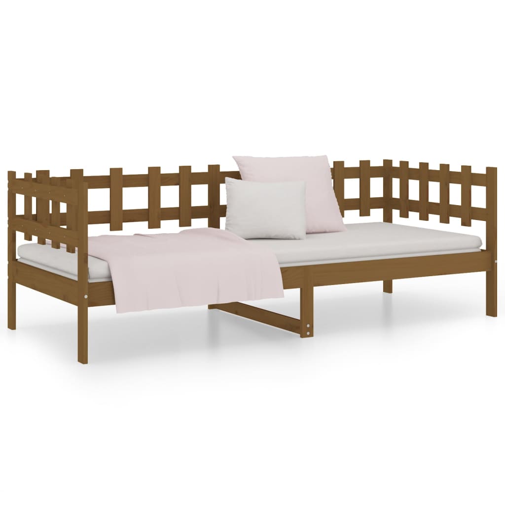 vidaXL Sofá cama sin colchón madera maciza pino marrón miel 80x200 cm