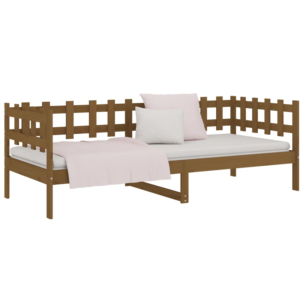 vidaXL Sofá cama sin colchón madera maciza pino marrón miel 80x200 cm