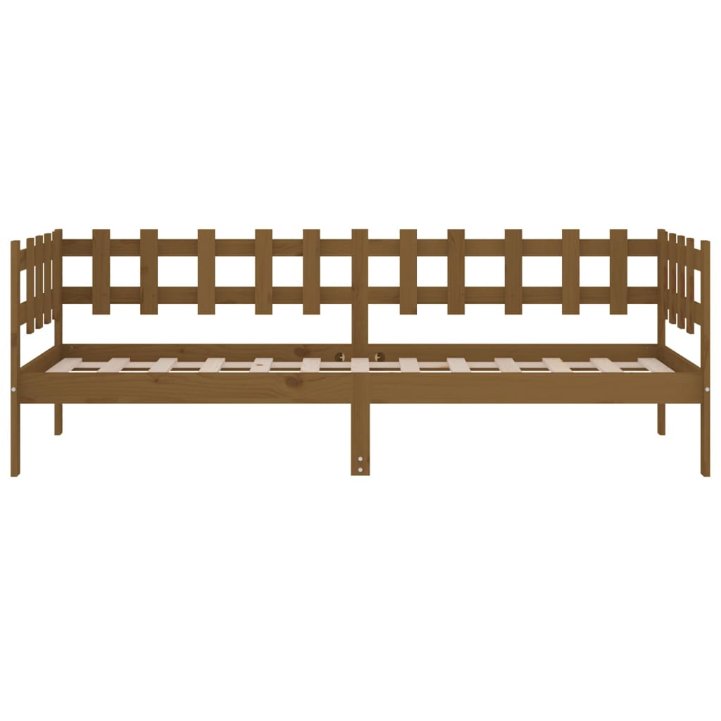 vidaXL Sofá cama madera maciza de pino marrón miel 90x200 cm