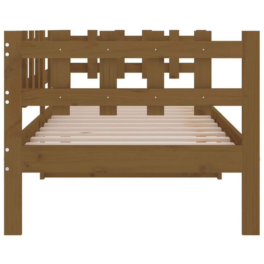 vidaXL Sofá cama madera maciza de pino marrón miel 90x200 cm