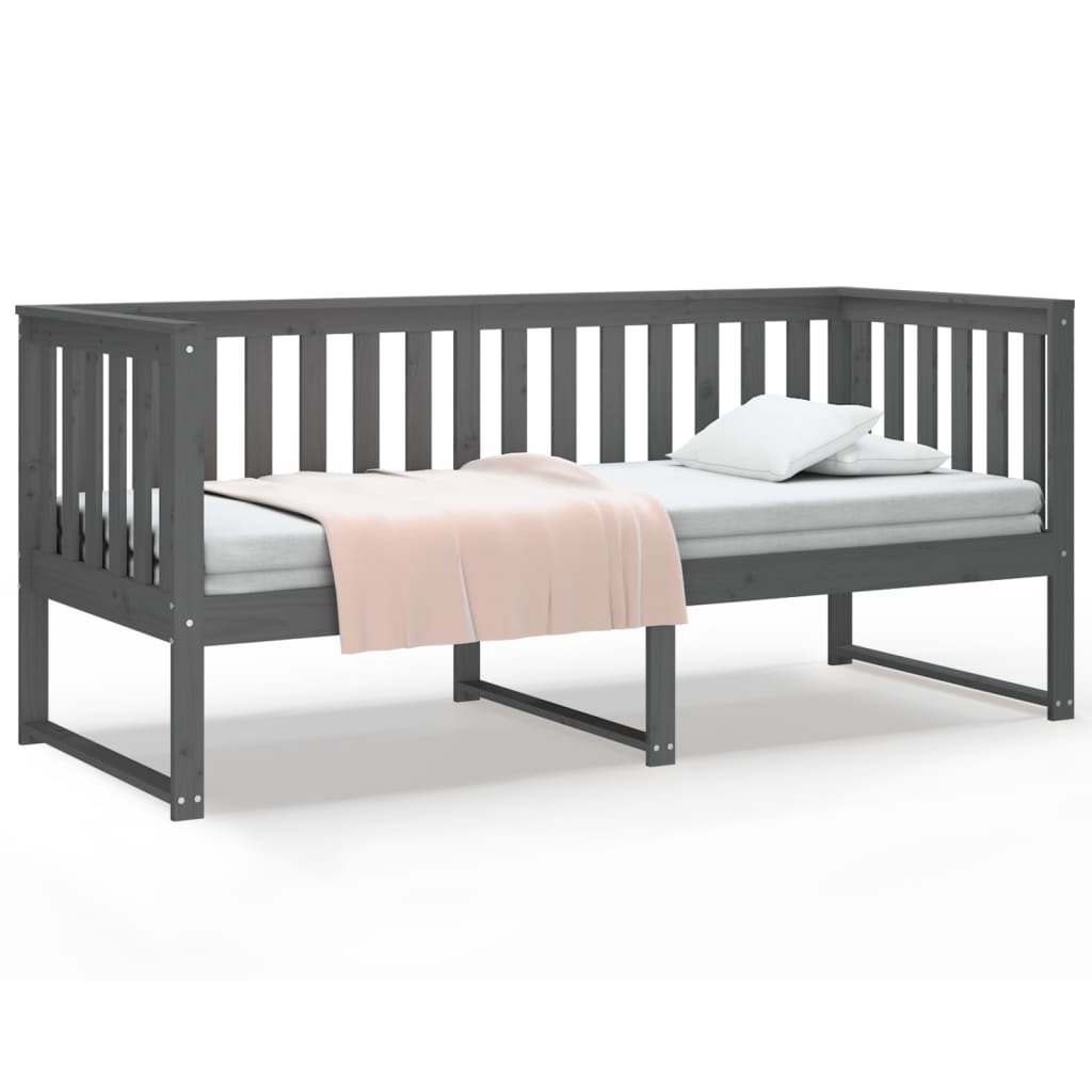 vidaXL Sofá cama sin colchón madera maciza de pino gris 80x200 cm