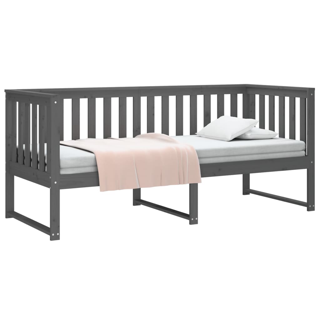 vidaXL Sofá cama sin colchón madera maciza de pino gris 80x200 cm