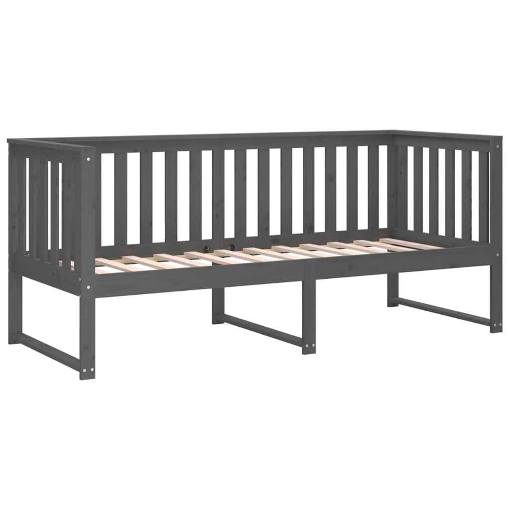 vidaXL Sofá cama sin colchón madera maciza de pino gris 80x200 cm