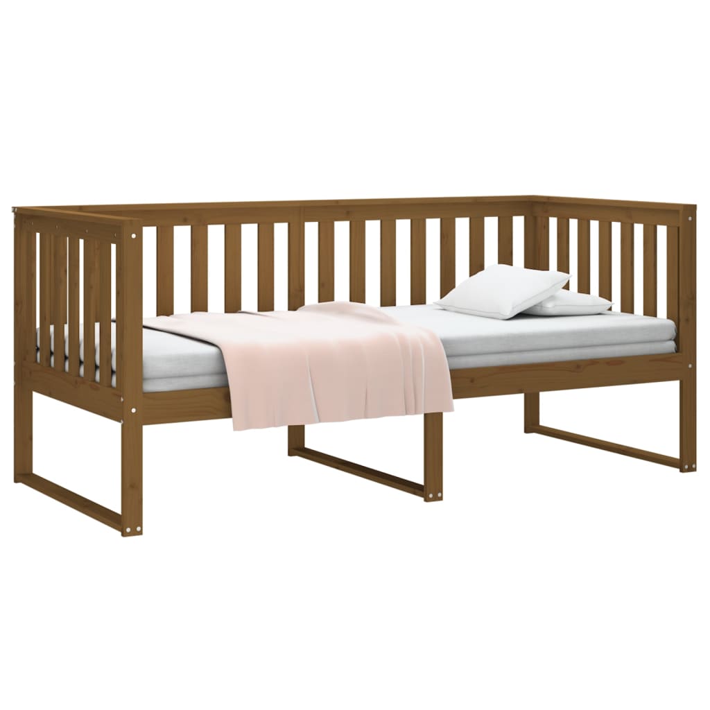 vidaXL Sofá cama sin colchón madera maciza pino marrón miel 90x190 cm