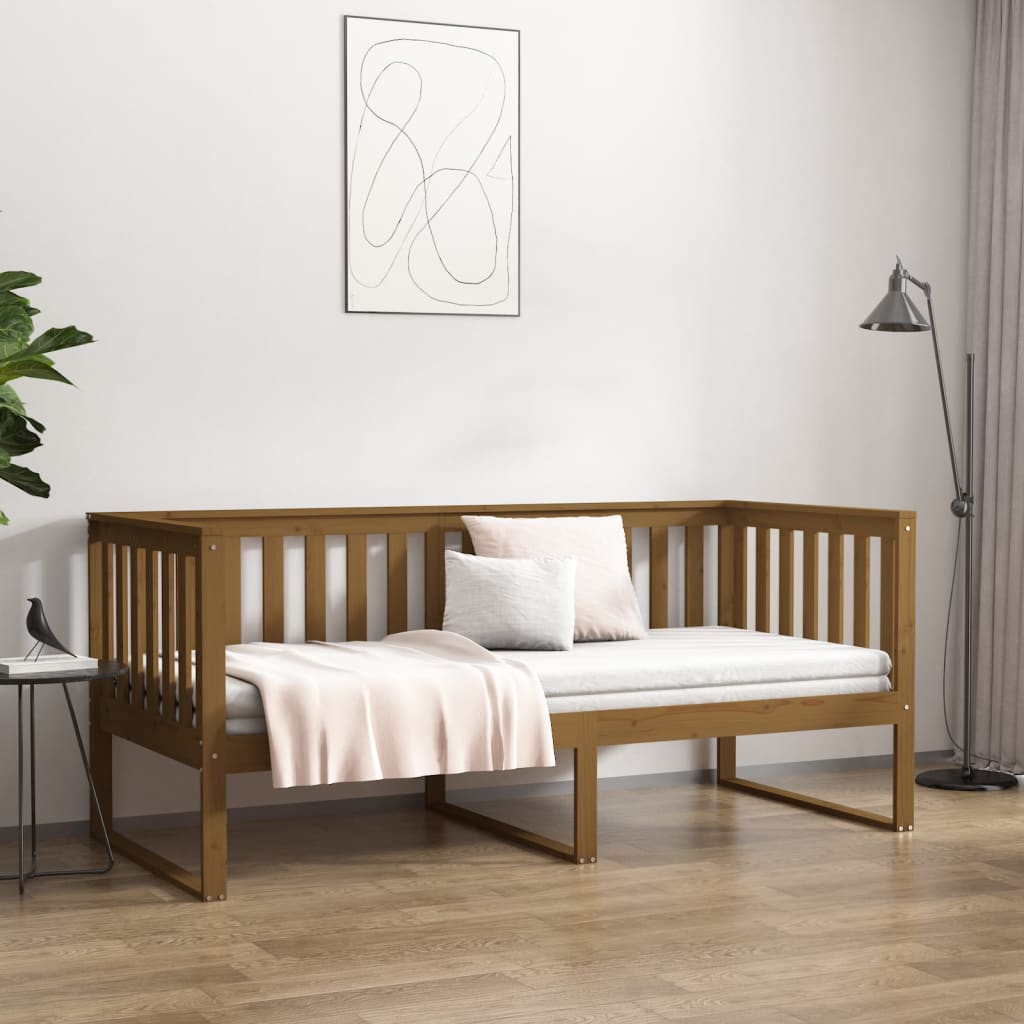 vidaXL Sofá cama sin colchón madera maciza pino marrón miel 90x190 cm