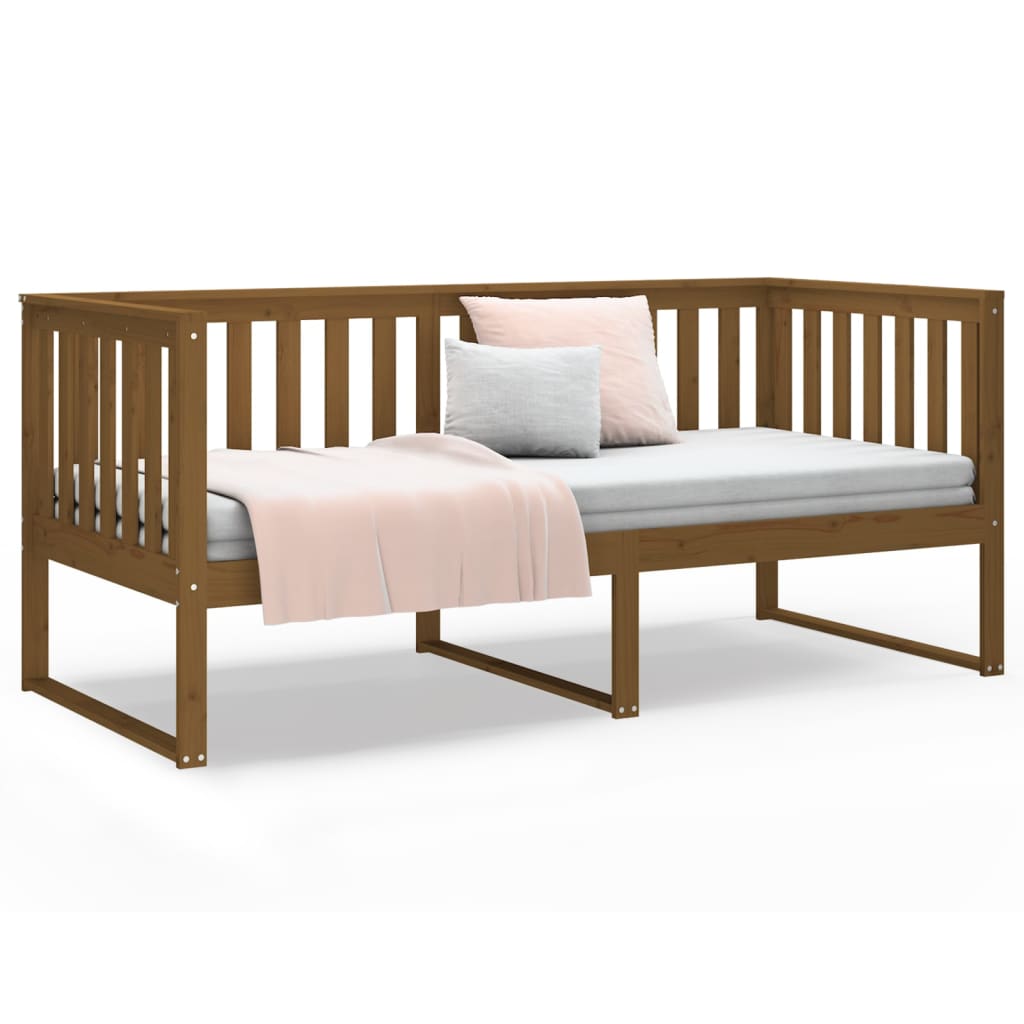 vidaXL Sofá cama sin colchón madera maciza pino marrón miel 90x190 cm