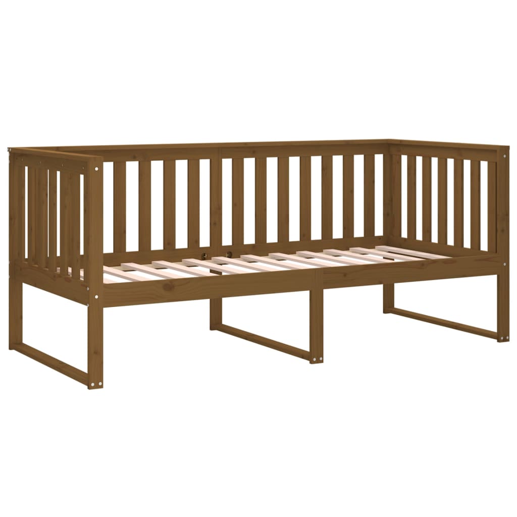 vidaXL Sofá cama sin colchón madera maciza pino marrón miel 90x190 cm