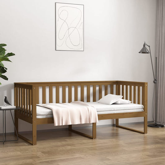 vidaXL Sofá cama sin colchón madera maciza pino marrón miel 90x190 cm