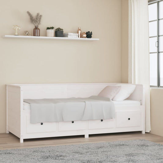 vidaXL Sofá cama sin colchón madera maciza de pino blanco 80x200 cm