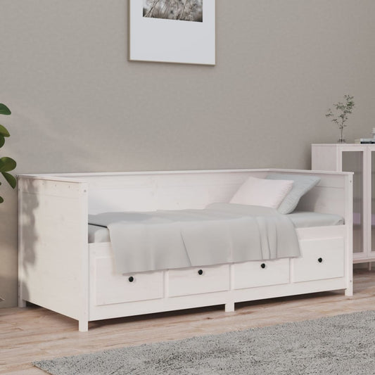 vidaXL Sofá cama sin colchón madera maciza de pino blanco 90x190 cm