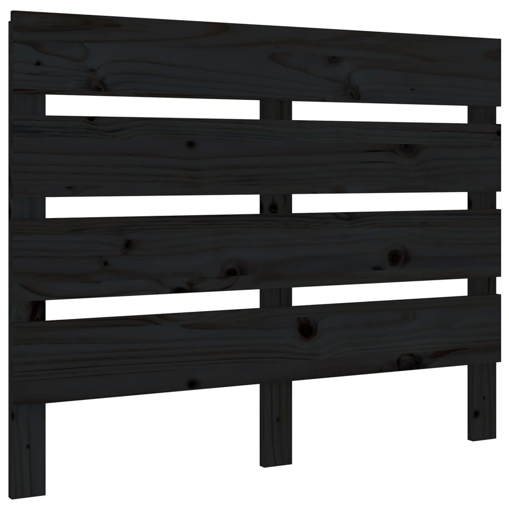 vidaXL Cabecero de cama madera maciza de pino negro 100x3x80 cm