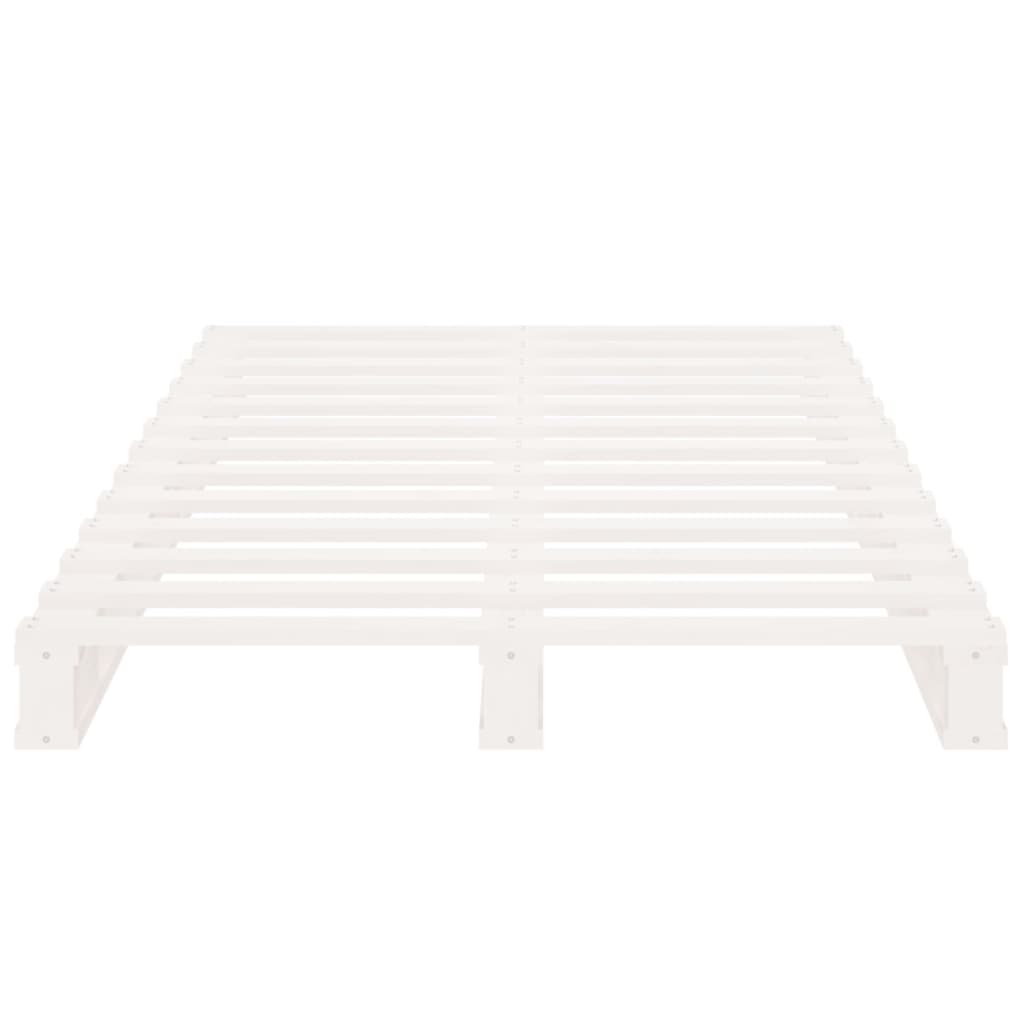 vidaXL Cama de palets madera maciza de pino blanco 90x200 cm