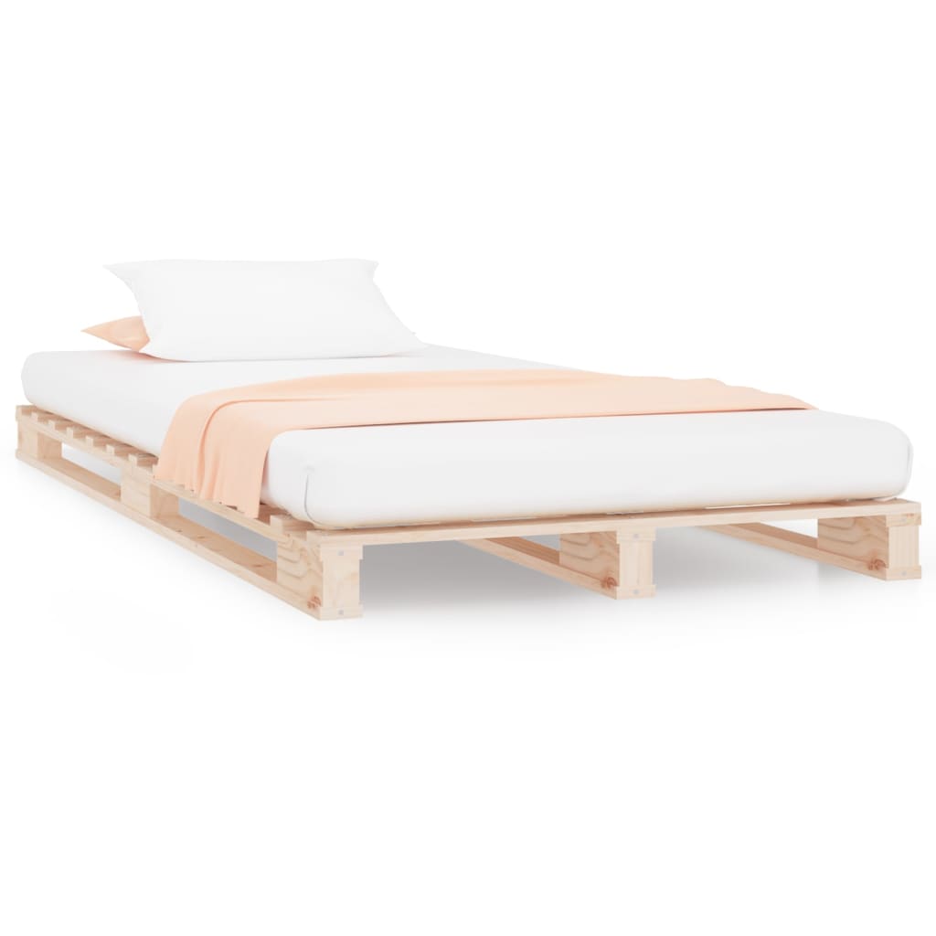 vidaXL Cama de palets madera maciza de pino 100x200 cm