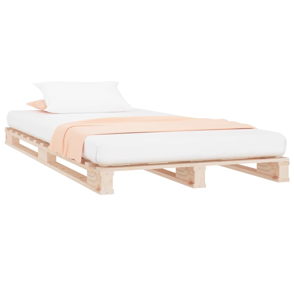 vidaXL Cama de palets madera maciza de pino 100x200 cm