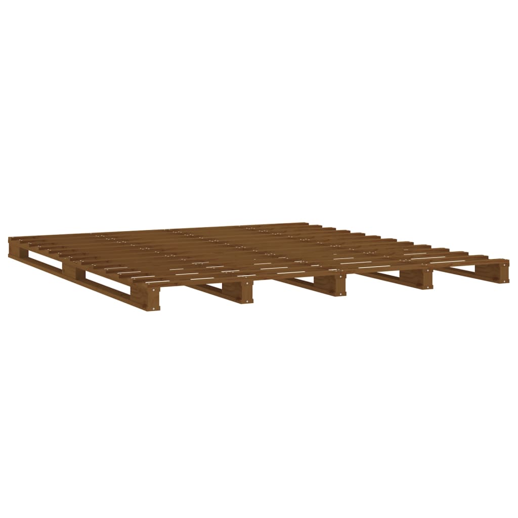 vidaXL Cama de palets de madera maciza de pino marrón miel 120x200 cm