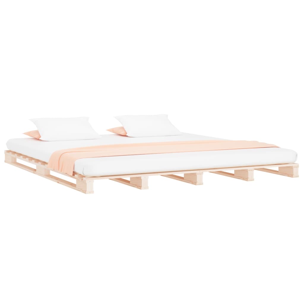 vidaXL Cama de palets de madera maciza de pino 140x200 cm