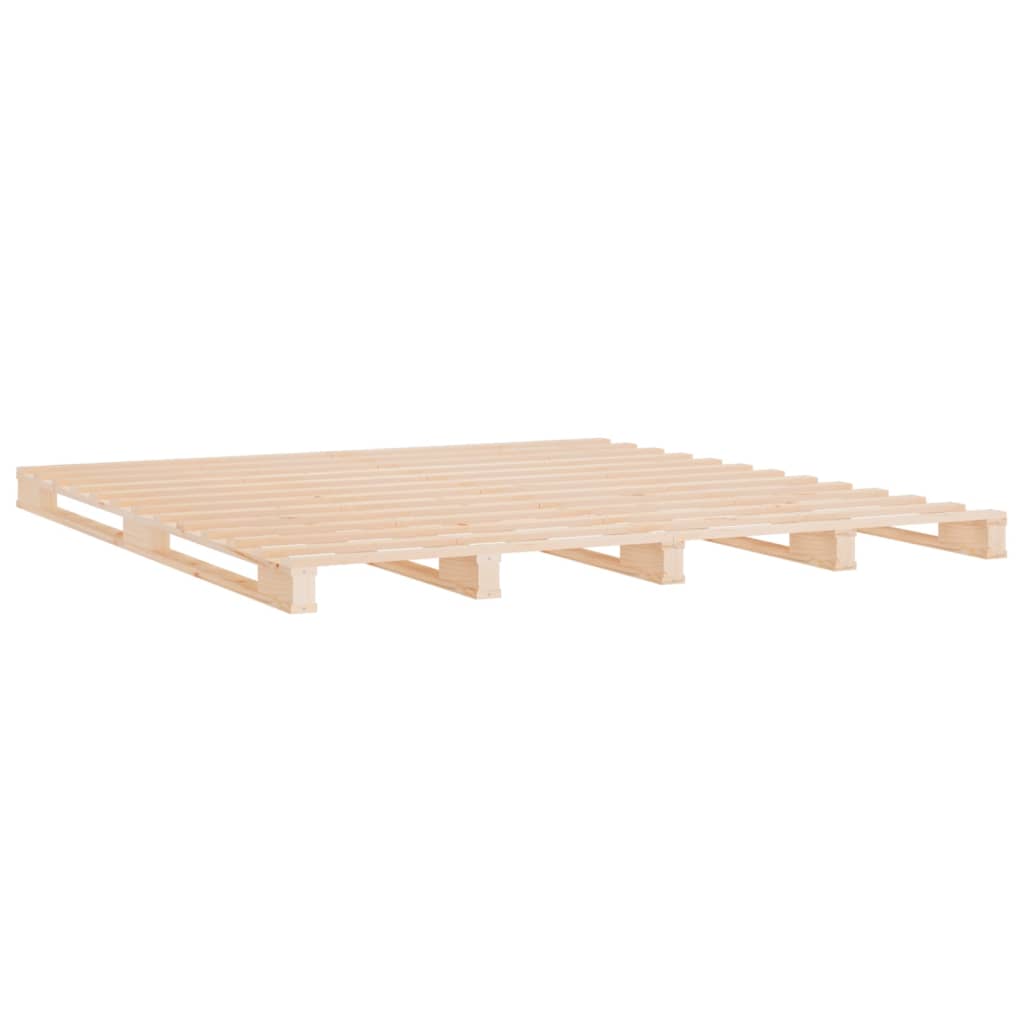 vidaXL Cama de palets de madera maciza de pino 140x200 cm