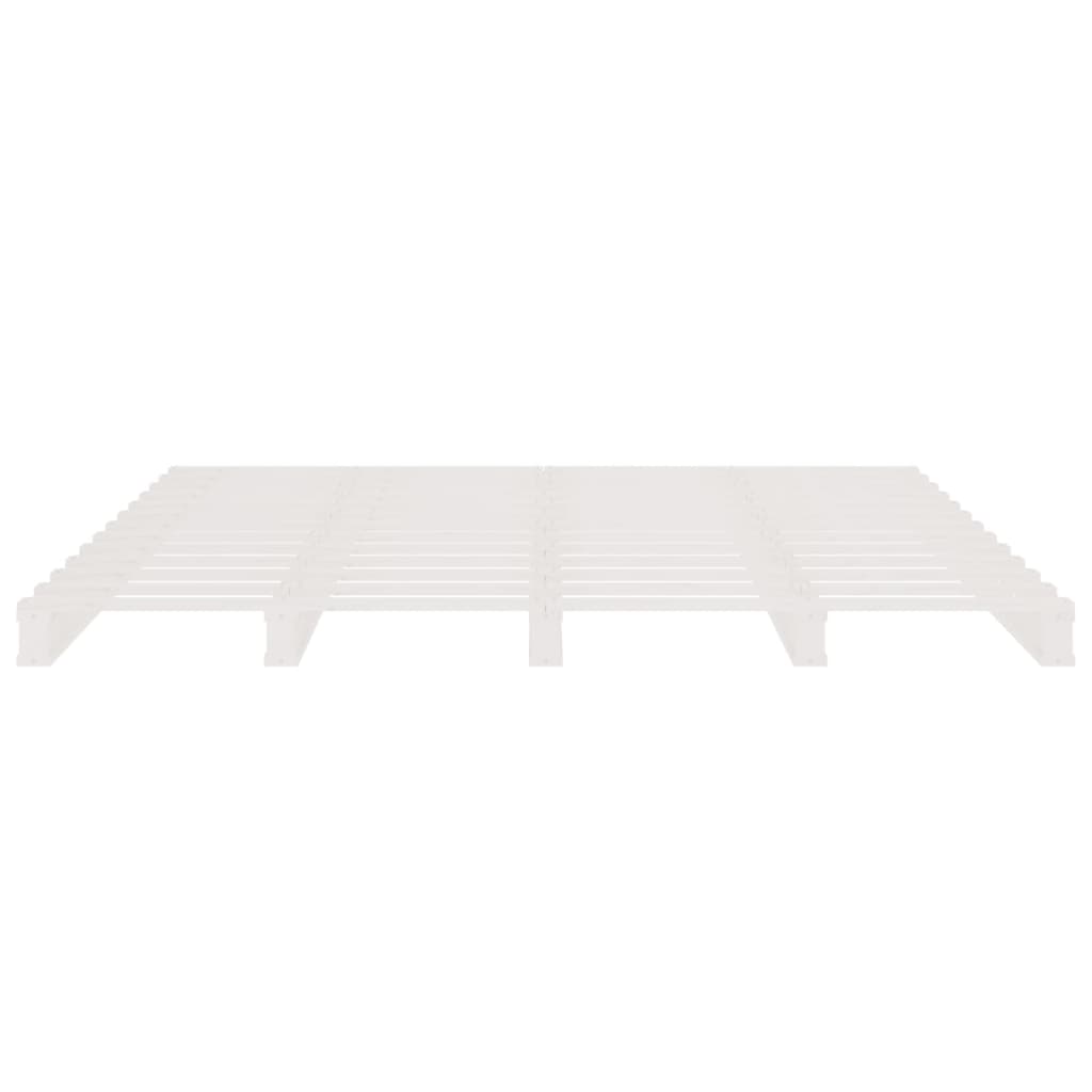 vidaXL Cama de palets de madera maciza de pino blanca 200x200 cm