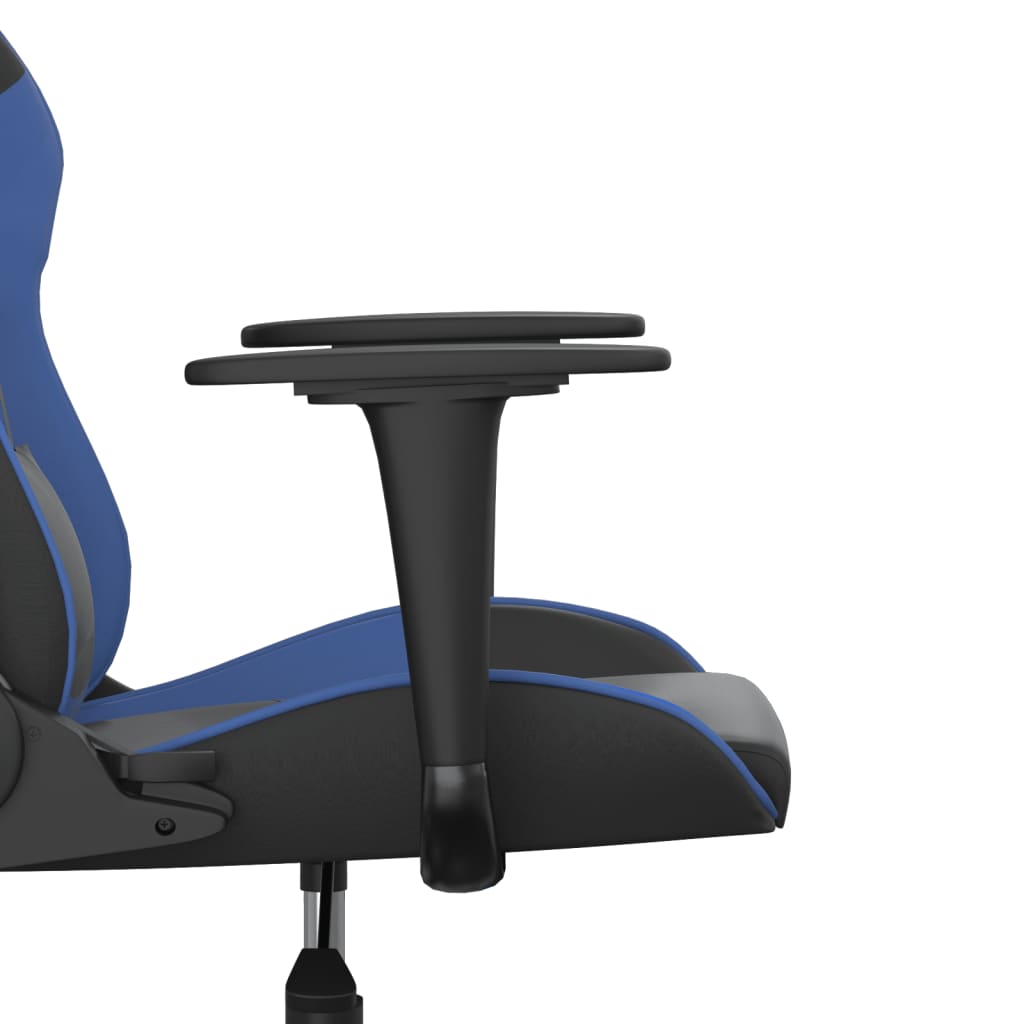 vidaXL Silla gaming de masaje cuero sintético negro y azul