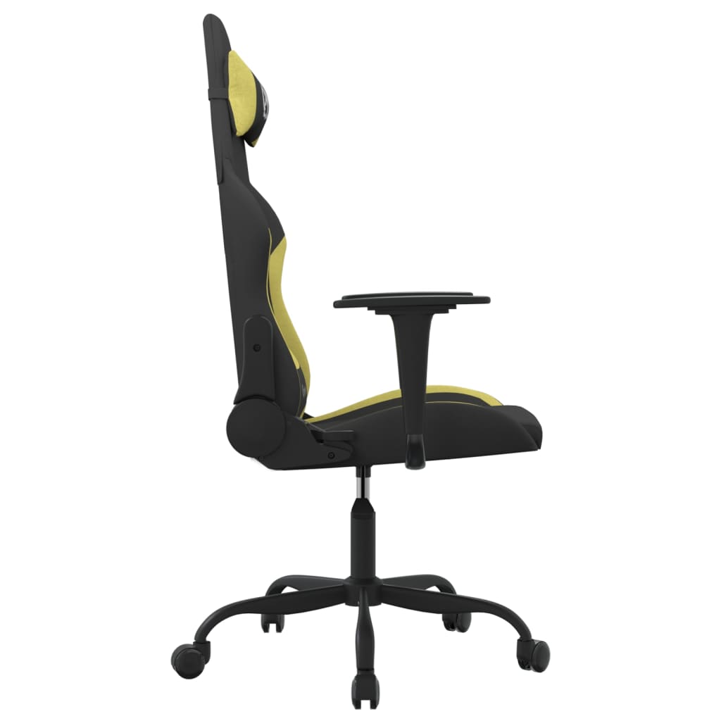 vidaXL Silla gaming de masaje tela negro y verde claro