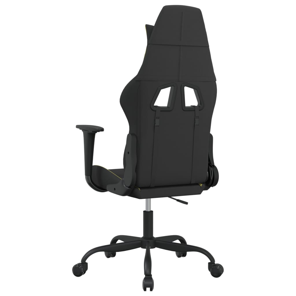 vidaXL Silla gaming de masaje tela negro y verde claro