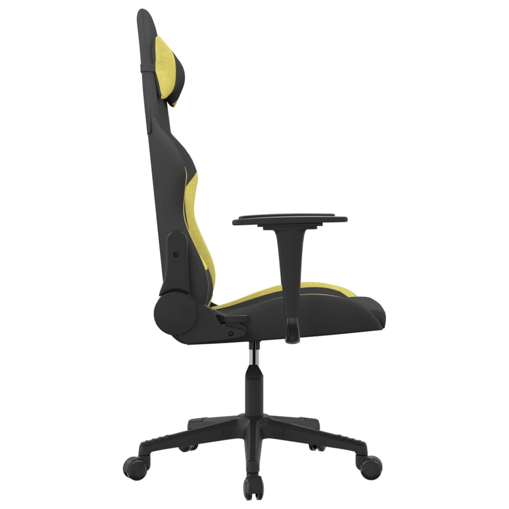 vidaXL Silla gaming de masaje tela negro y verde claro