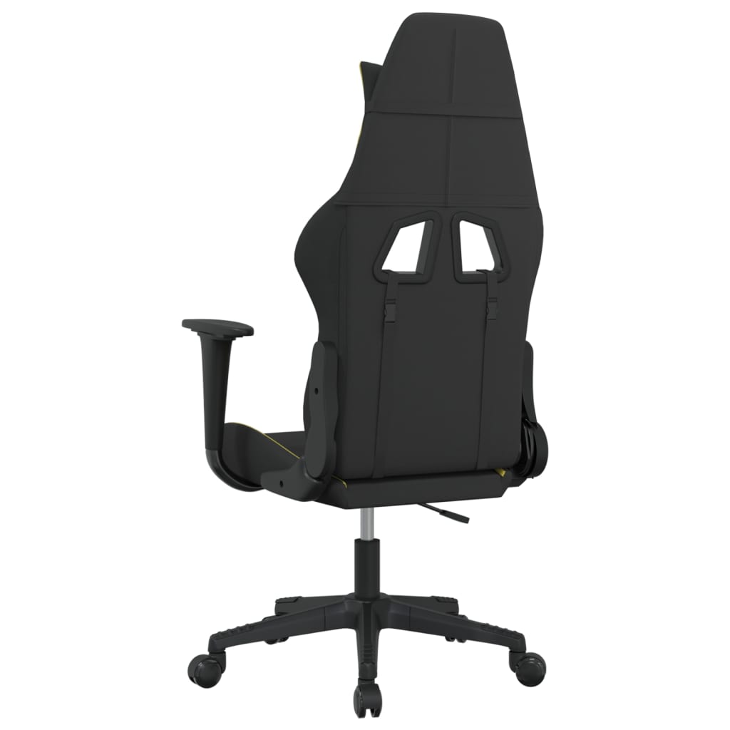 vidaXL Silla gaming de masaje tela negro y verde claro