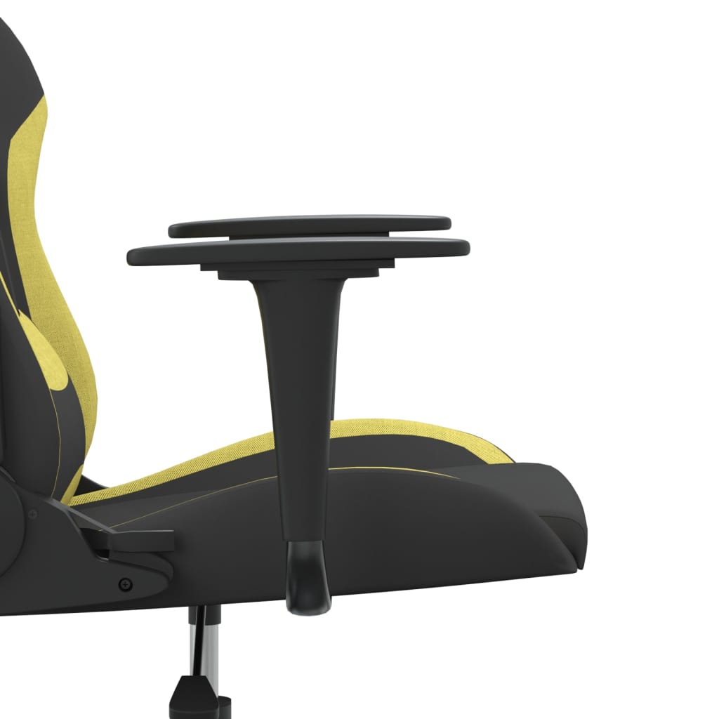 vidaXL Silla gaming de masaje tela negro y verde claro