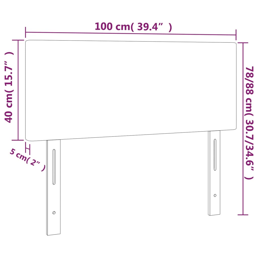 vidaXL Cabecero de tela color crema 100x5x78/88 cm