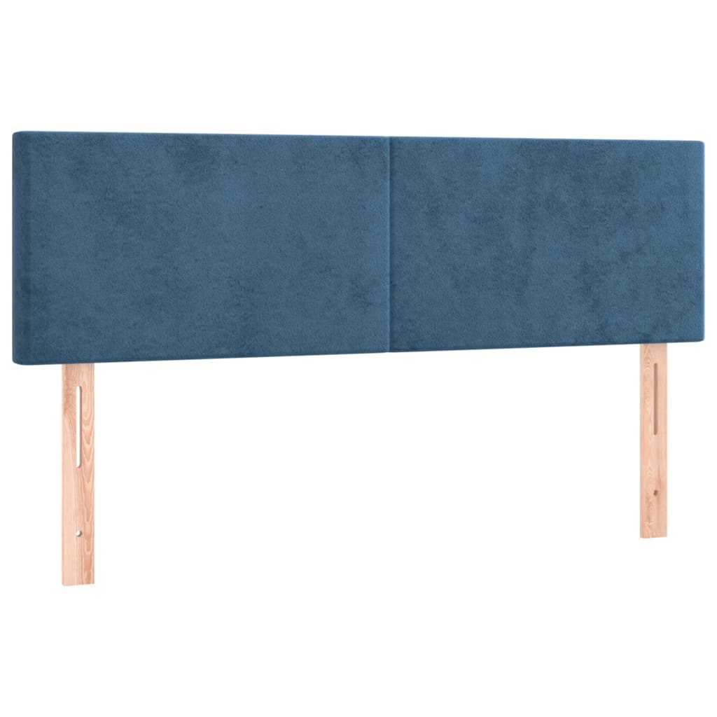 vidaXL Cabeceros 2 unidades terciopelo azul oscuro 72x5x78/88 cm