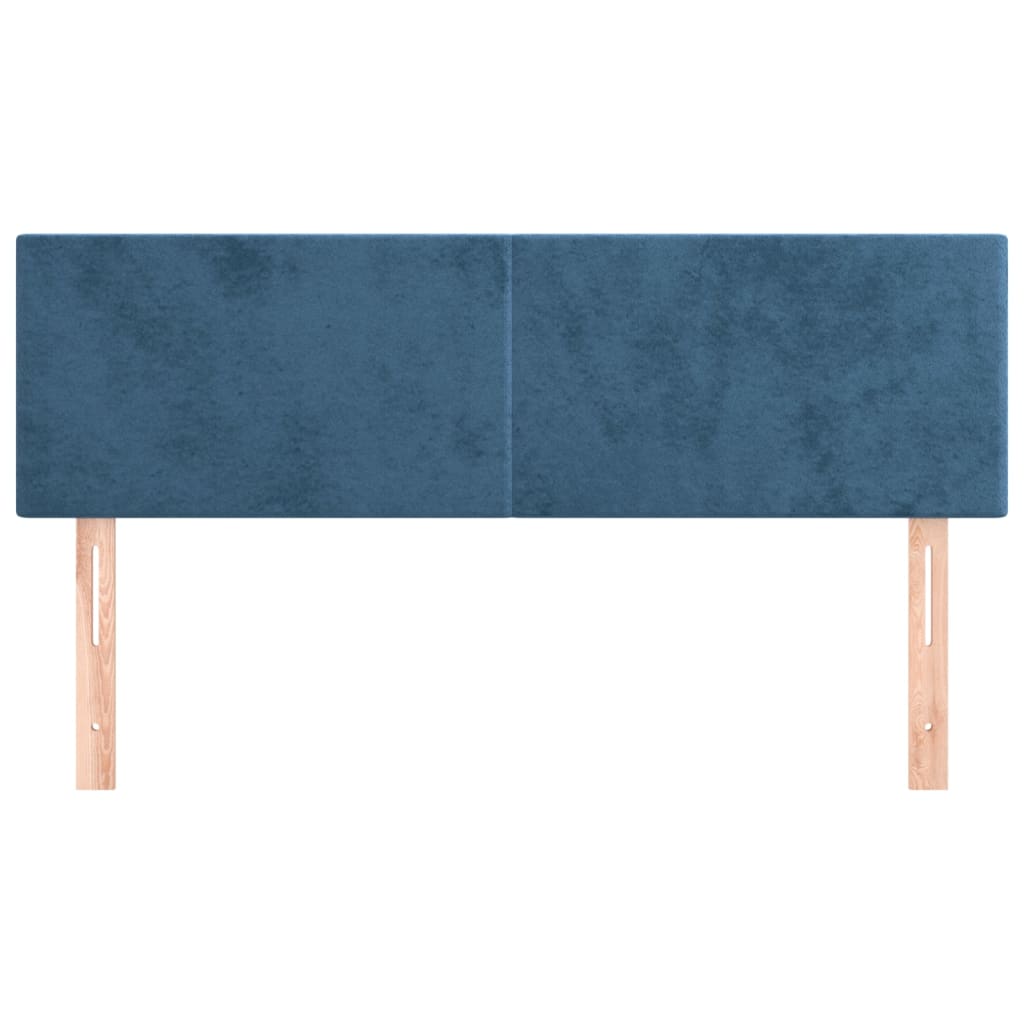 vidaXL Cabeceros 2 unidades terciopelo azul oscuro 72x5x78/88 cm