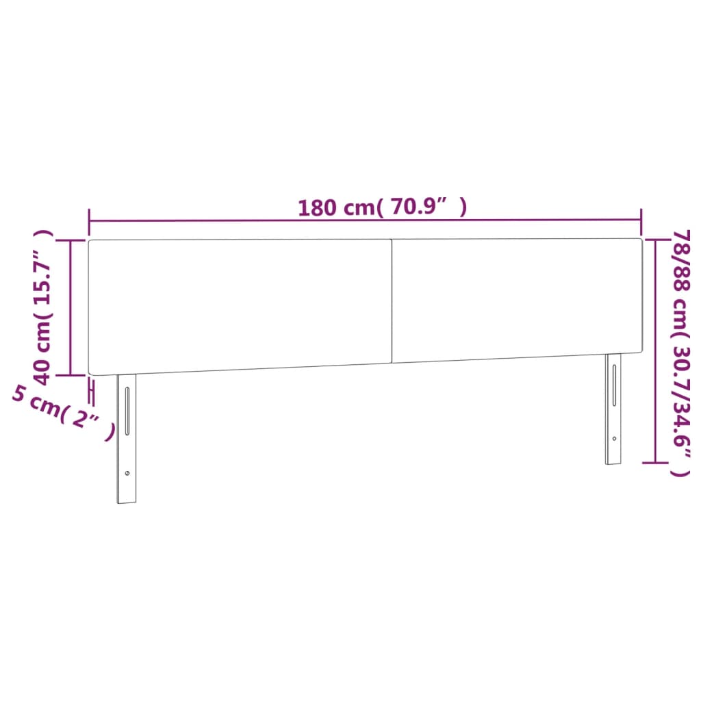 vidaXL Cabeceros 2 unidades cuero sintético capuchino 90x5x78/88 cm