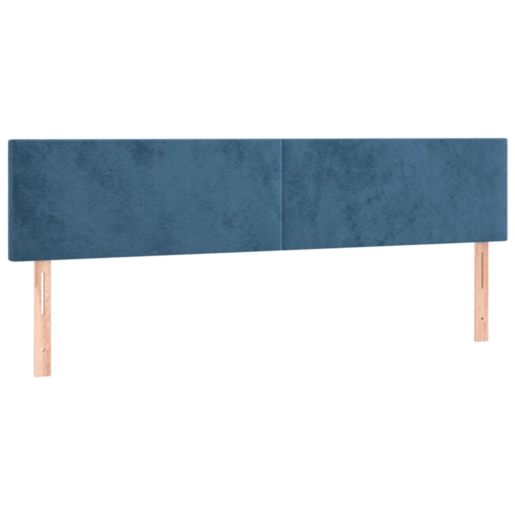 vidaXL Cabeceros 2 unidades de terciopelo azul oscuro 90x5x78/88 cm