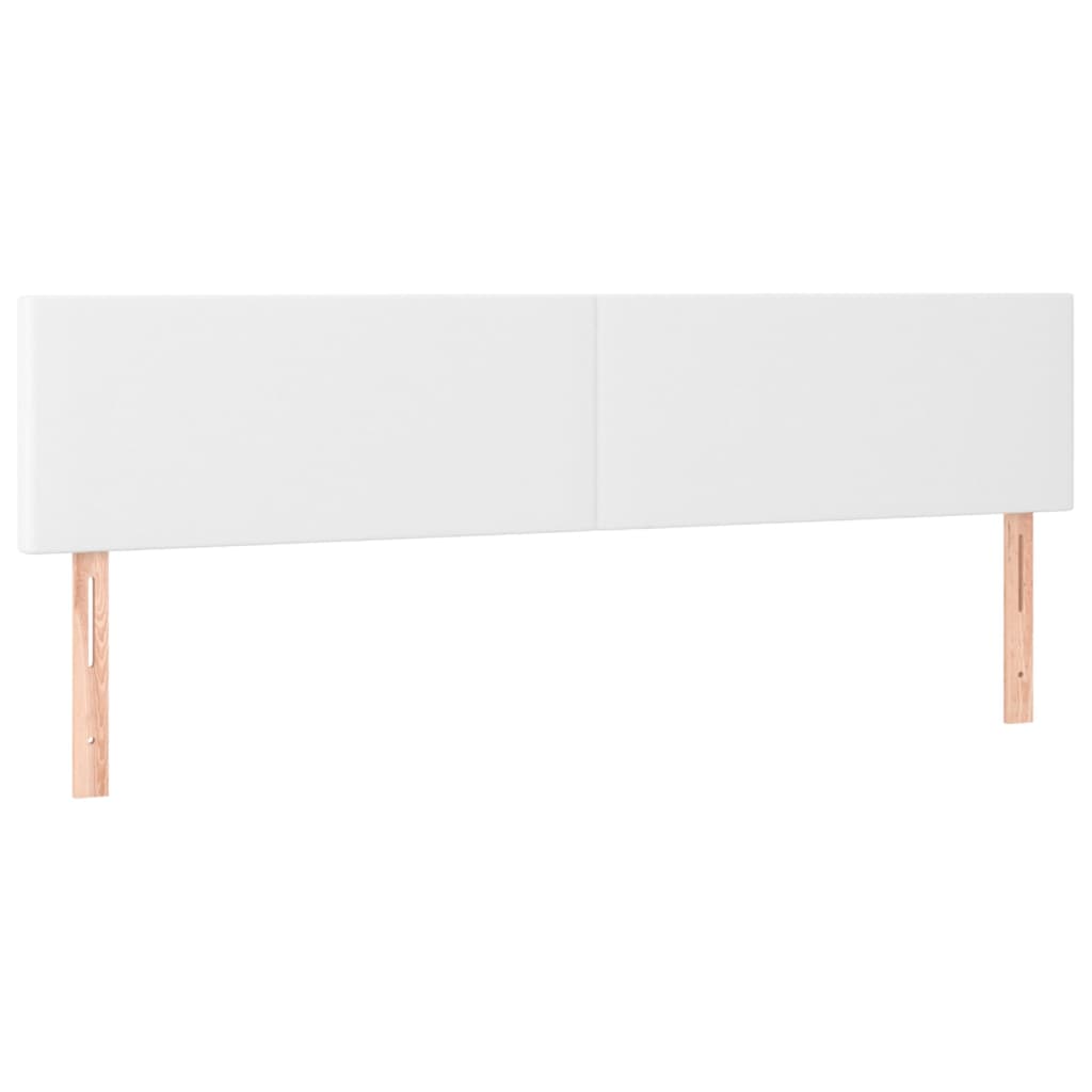 vidaXL Cabeceros 2 unidades de cuero sintético blanco 100x5x78/88 cm